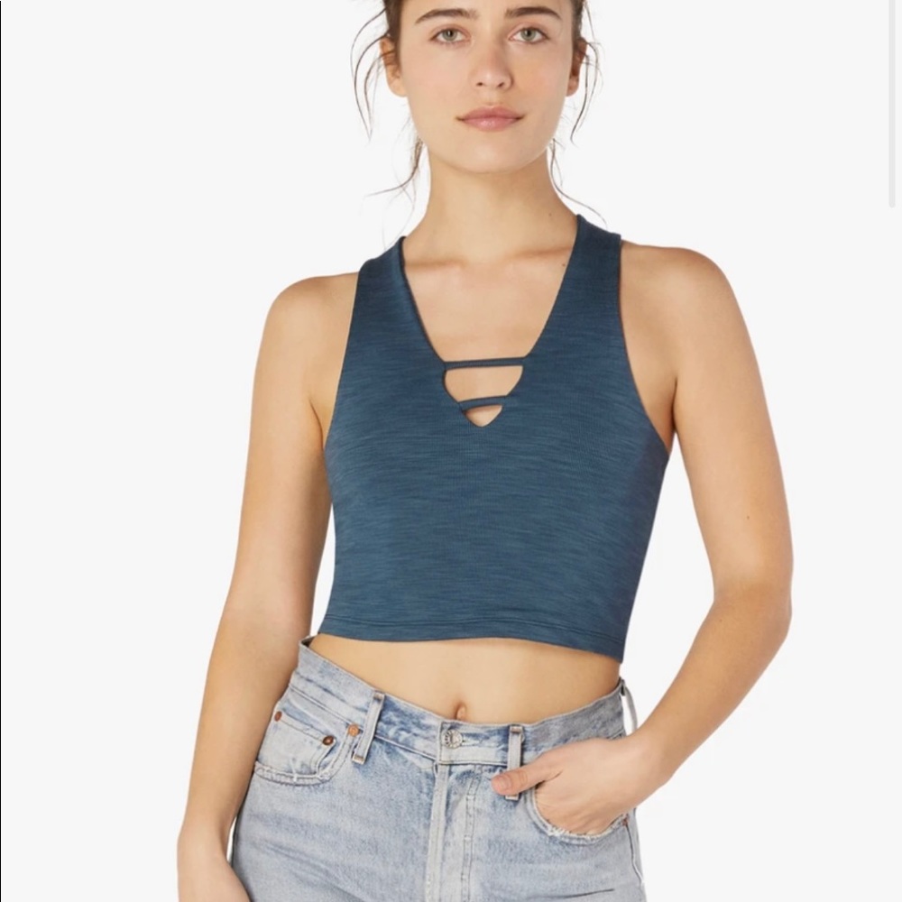 Beyond Yoga Heather Rib Cropped Tank